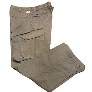 Cabelas FORCE Mens 34X30 Relaxed Fit Pants Gray Fishing Camping Hiking Cargo